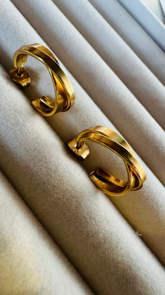 Emma | Boucles d'oreilles / Créoles en acier inoxydable - Doré