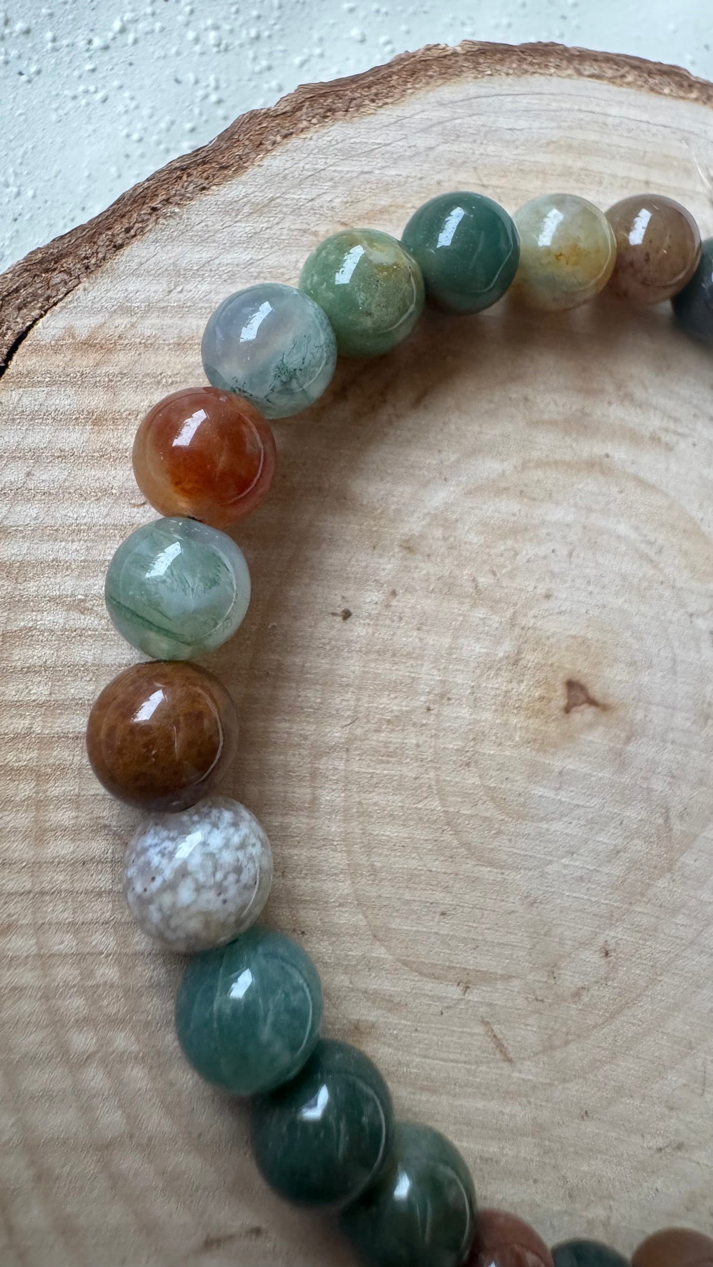 Bracelet pierre Agate Indienne - Boules 6 mm