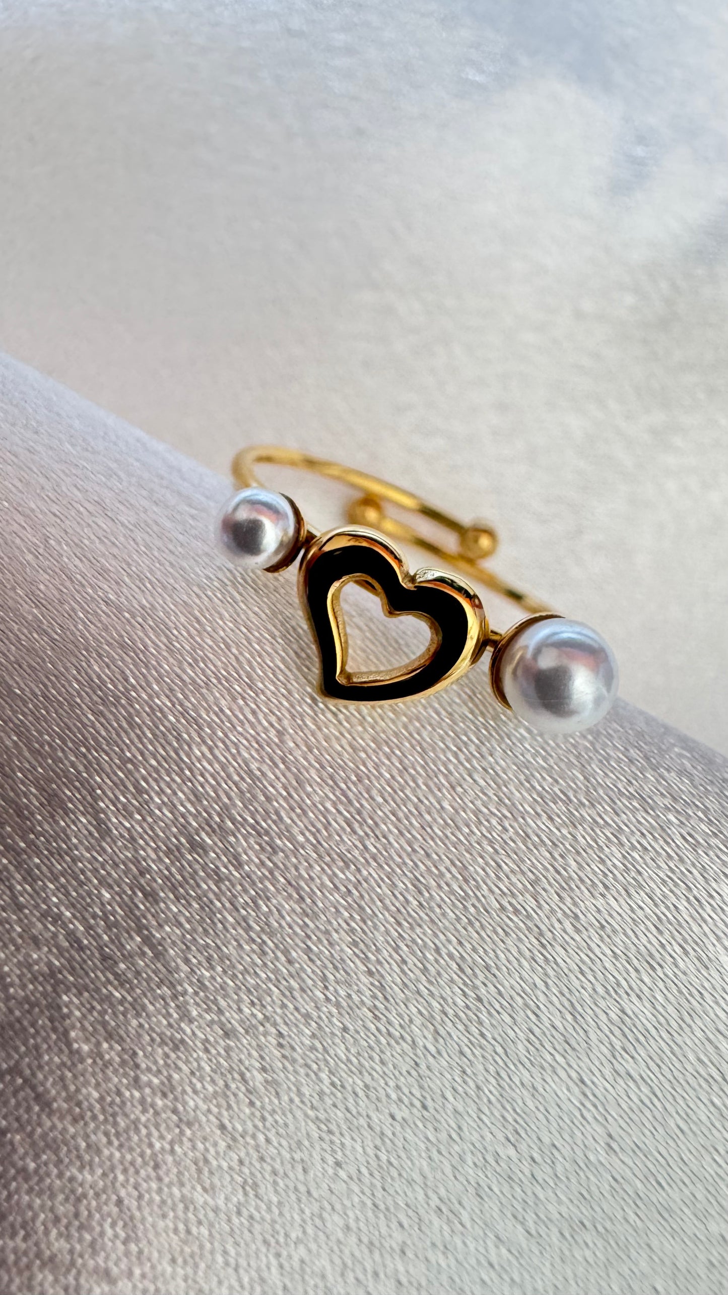 Bagues " Coeur nacré " Doré