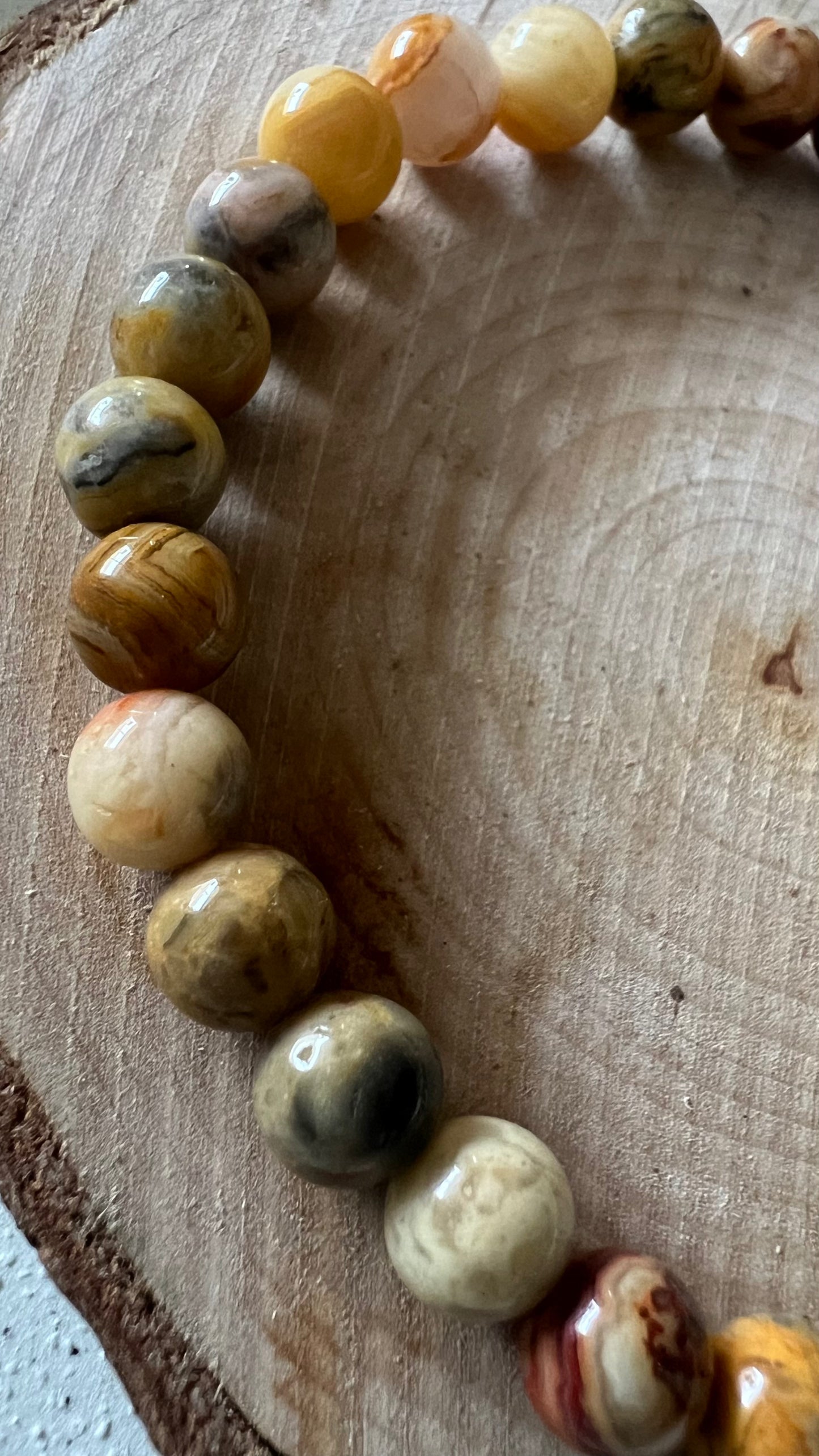 Bracelet pierre Agate Crazy Lace - Boules 6 mm