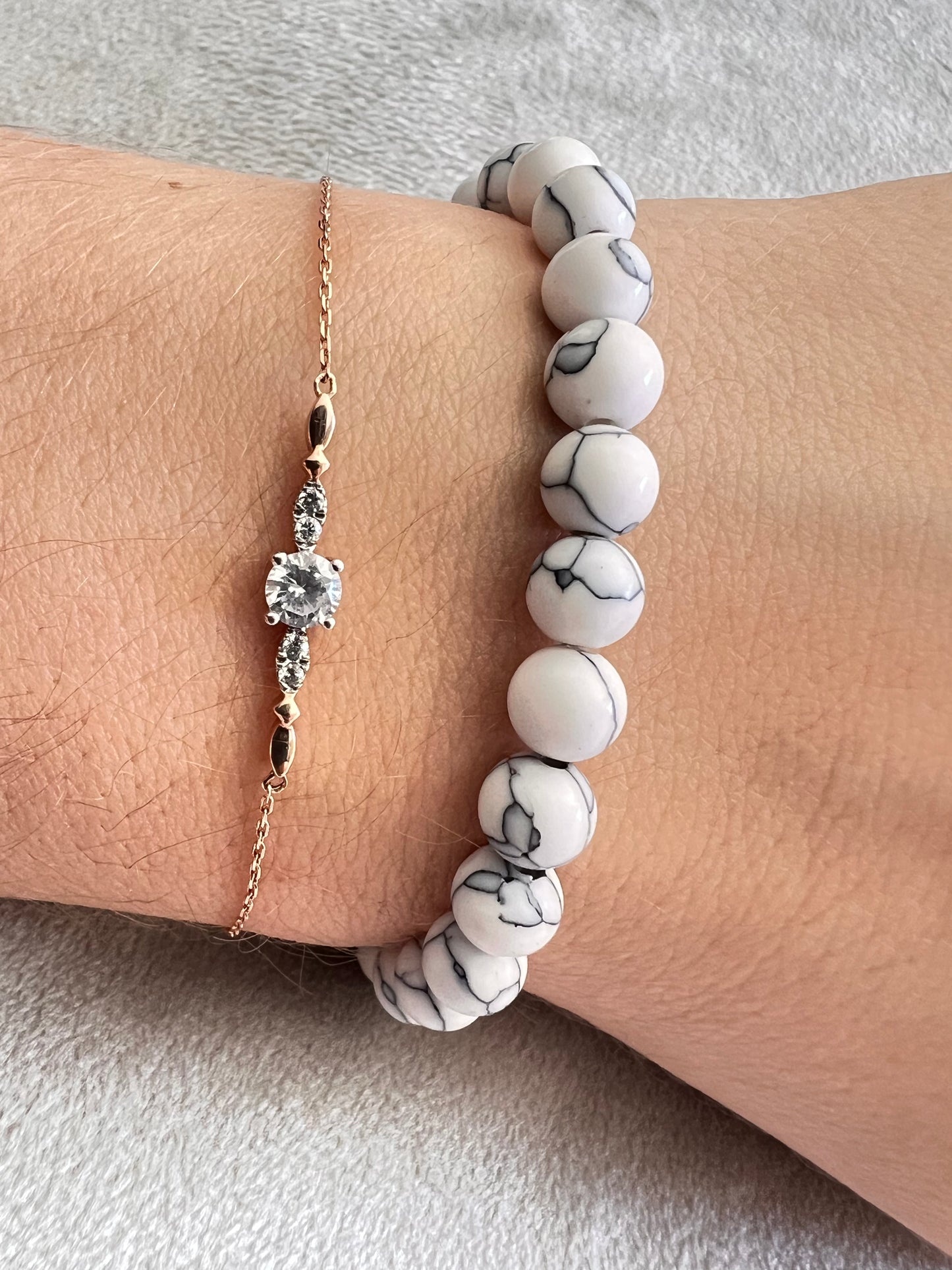 Bracelet enfant en Pierre - Howlite 6 mm