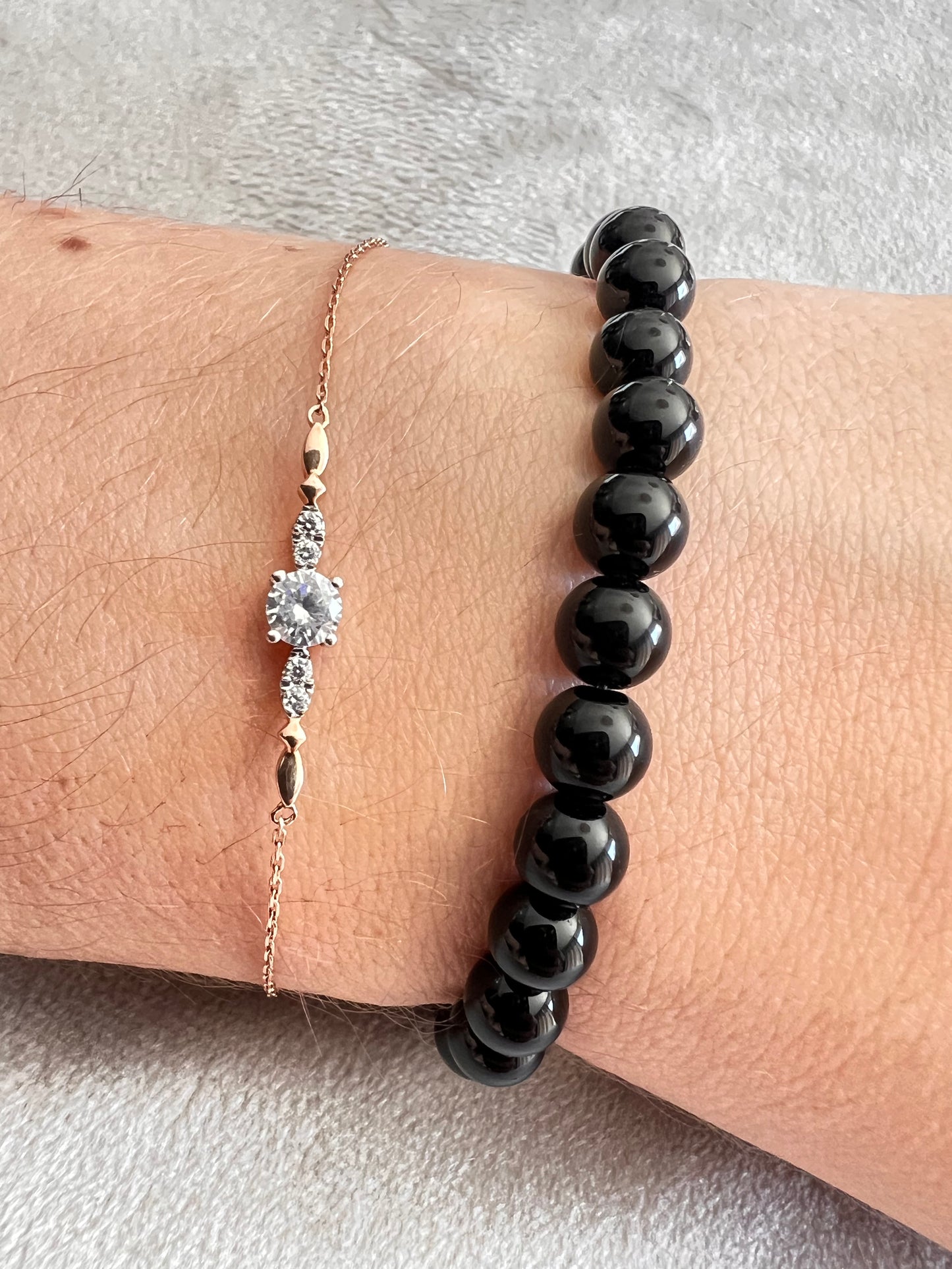 Bracelet enfant en Pierre - Onyx 6 mm