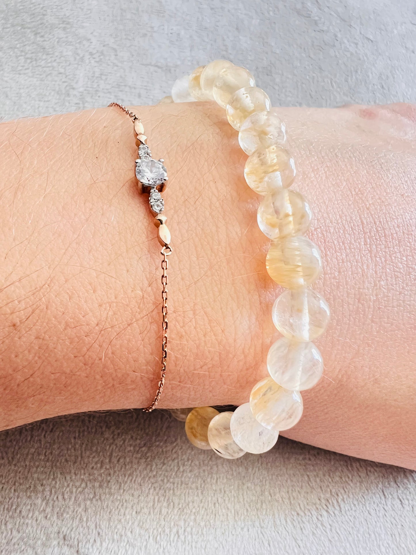 Bracelet pierre Citrine - Boules 6 mm