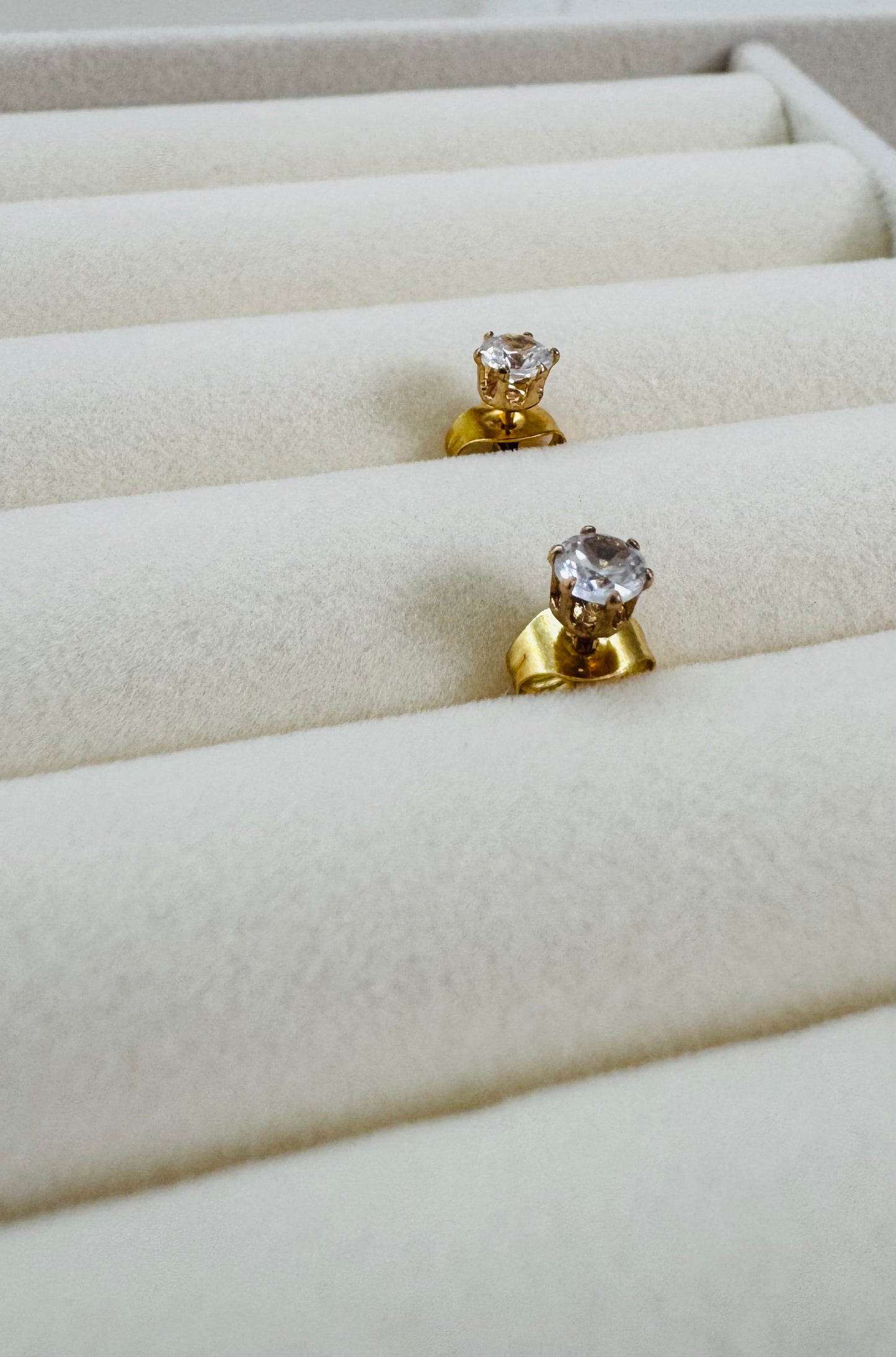 Diamant | Boucles d'oreilles acier inoxydable - Doré