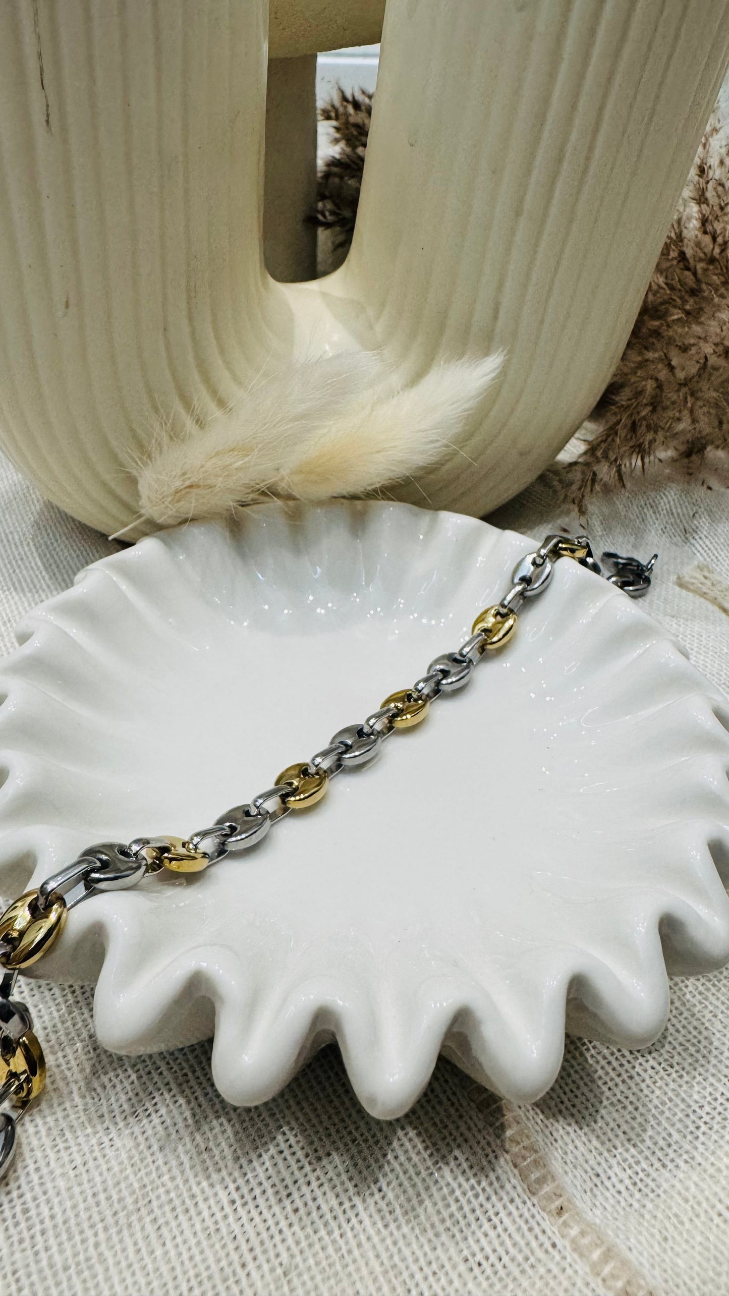 Bracelet graine de café - Argent/Doré