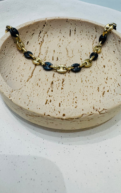 Bracelet graine de café - Noir/Doré