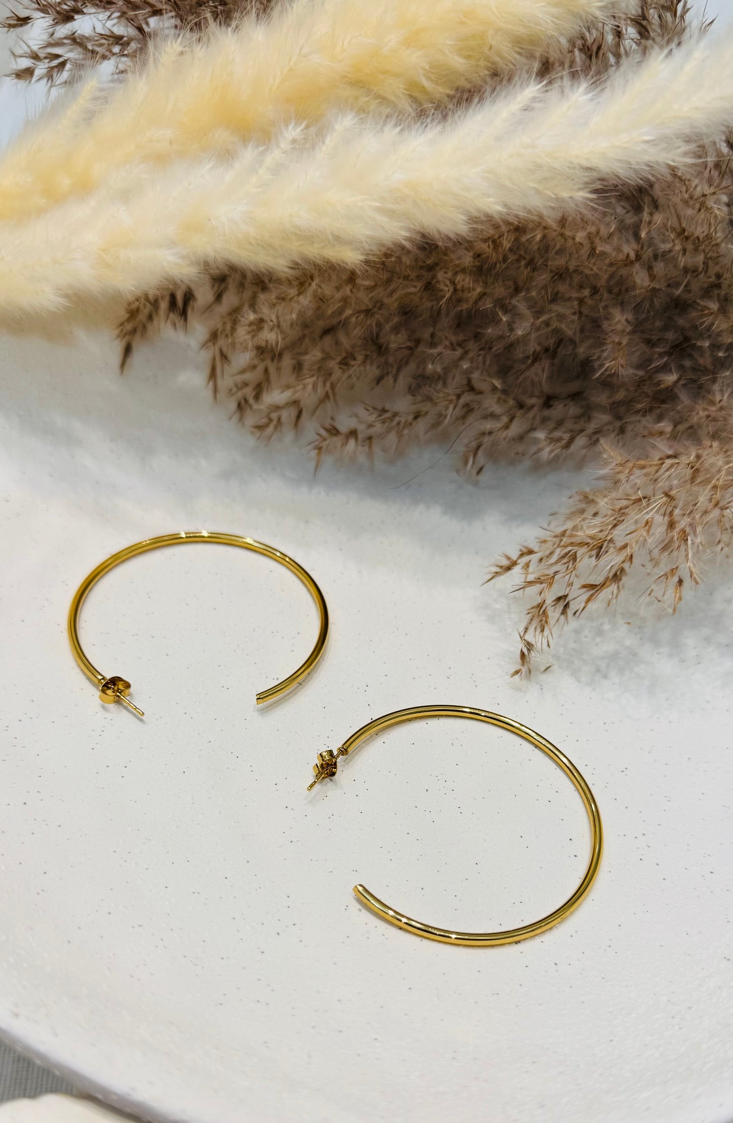 Hélios | Boucles d'oreilles / Créoles en acier inoxydable - Doré