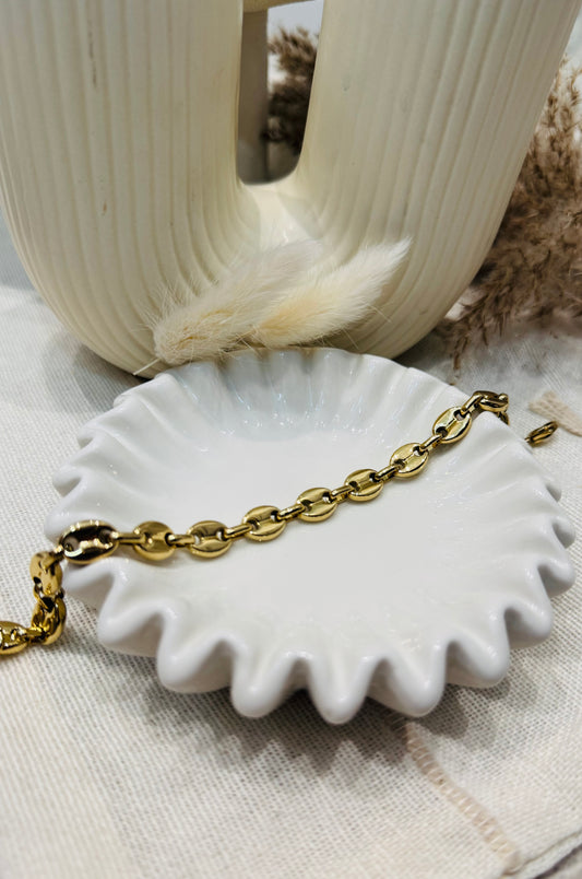 Bracelet graine de café - Doré