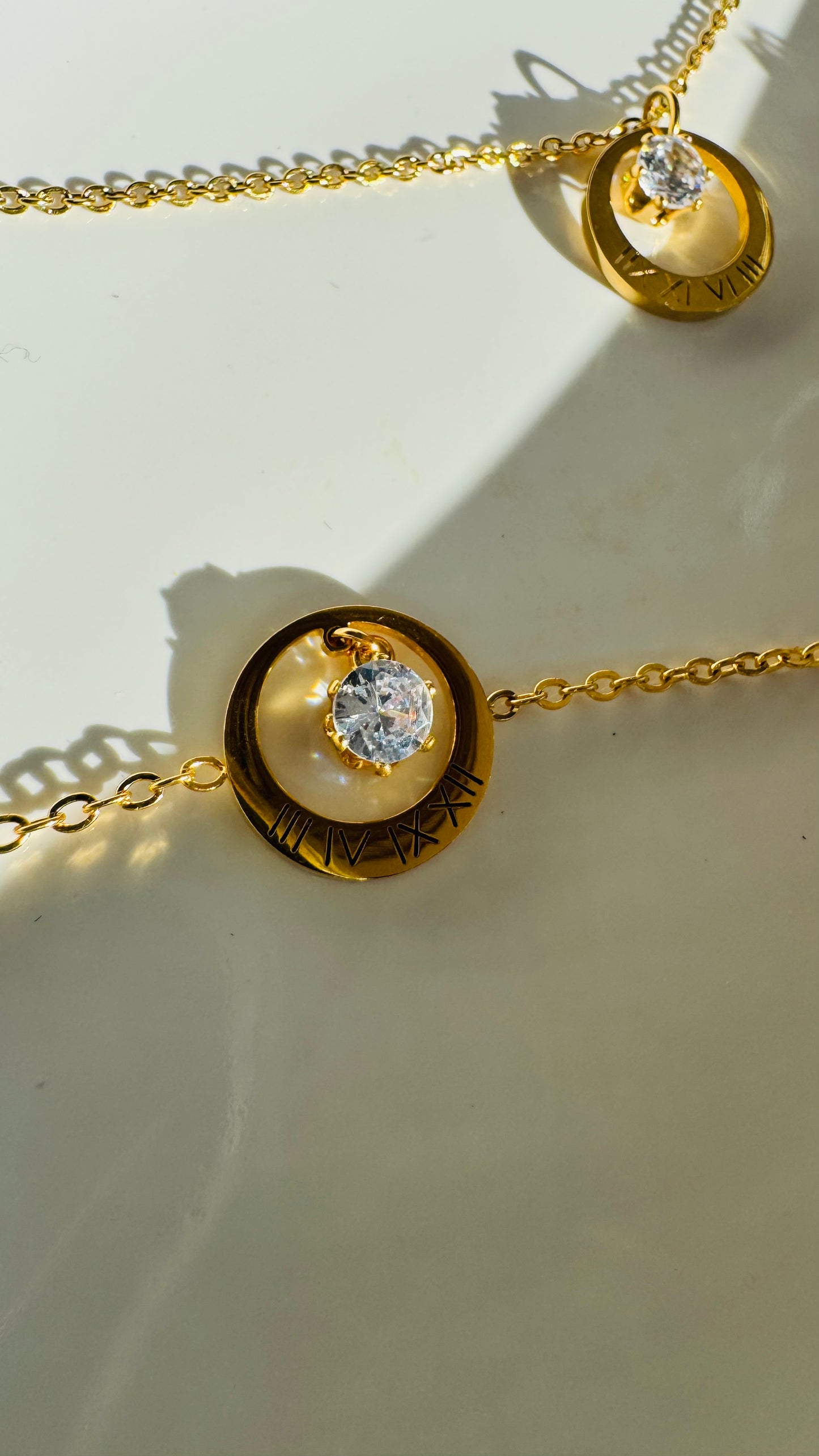 Parure Collier & Bracelet Éternité - Doré
