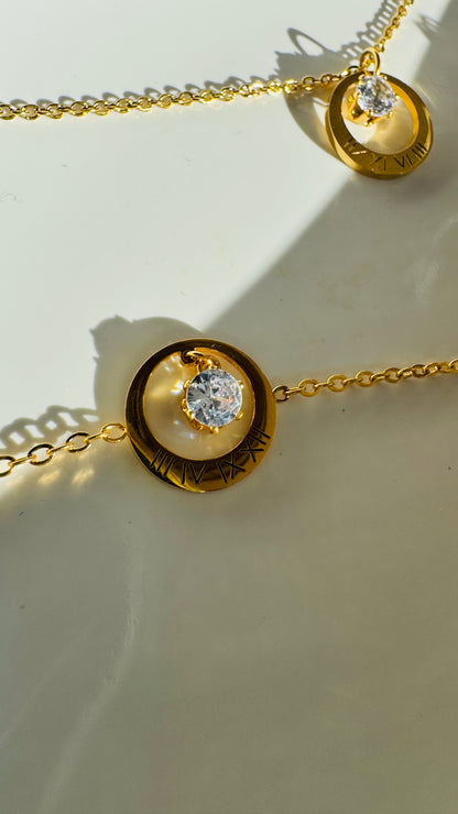 Parure Collier & Bracelet Éternité - Doré