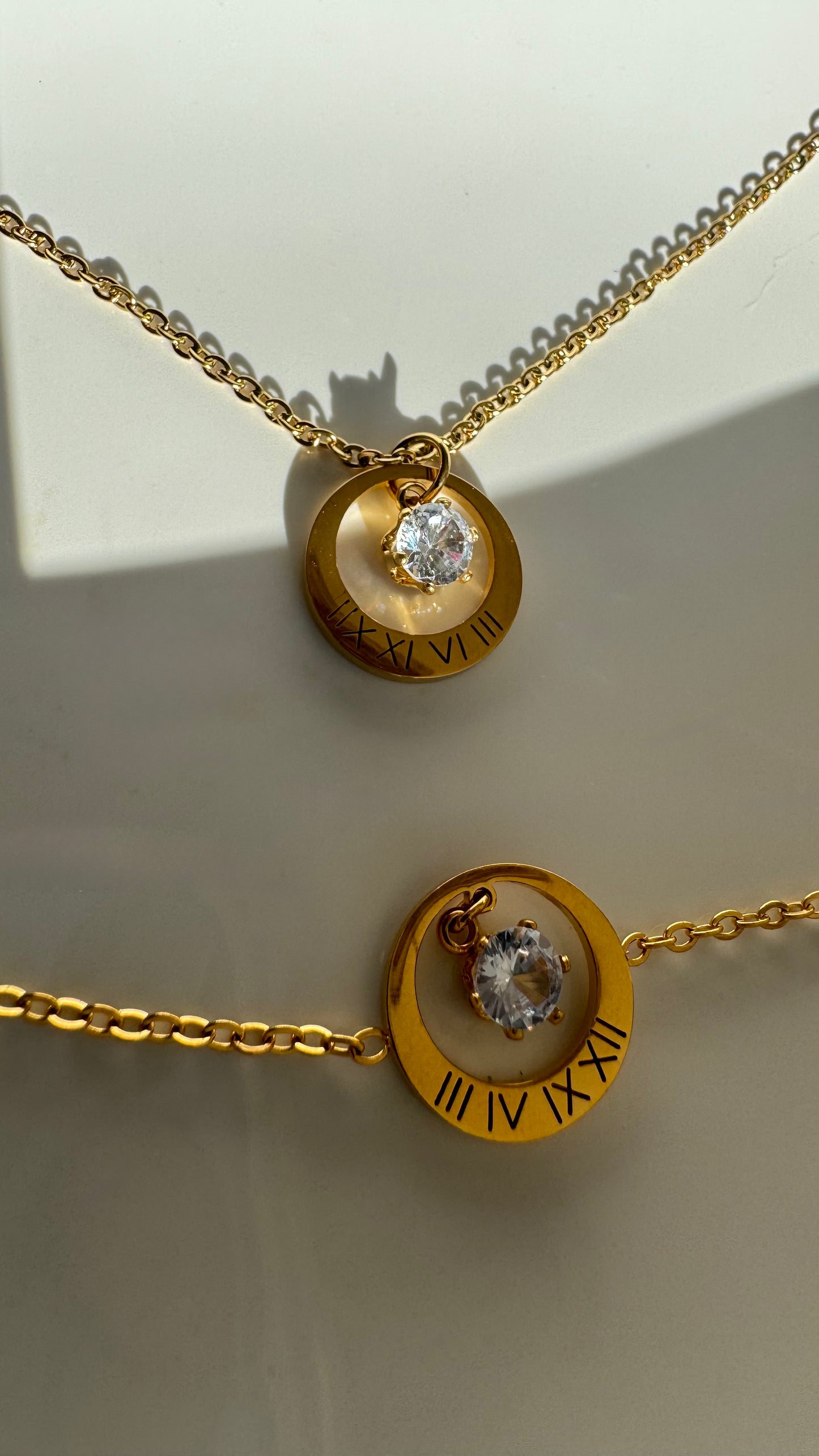 Parure Collier & Bracelet Éternité - Doré
