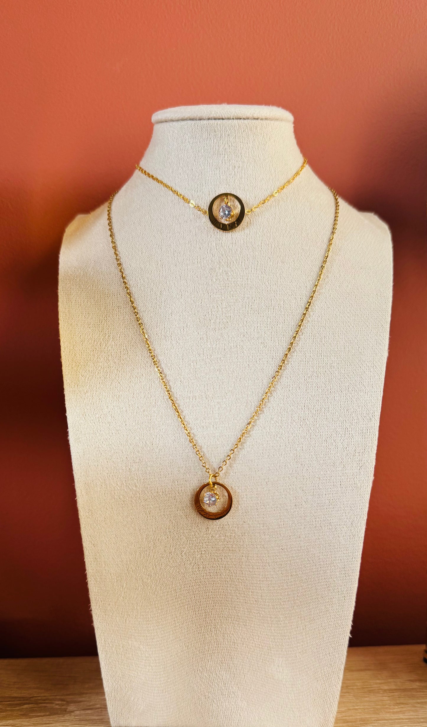 Parure Collier & Bracelet Éternité - Doré