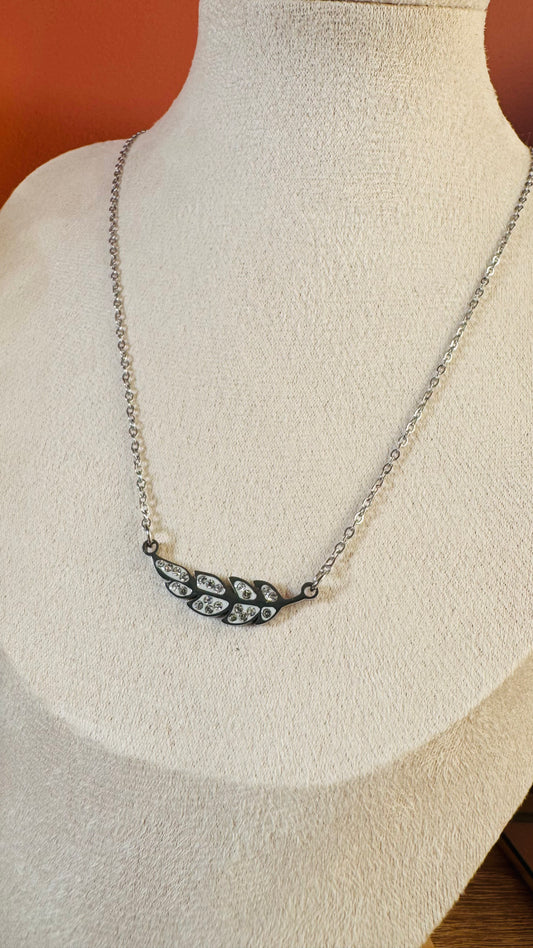 Parure Collier & Boucles d'oreilles Éclat Feuillage - Argenté