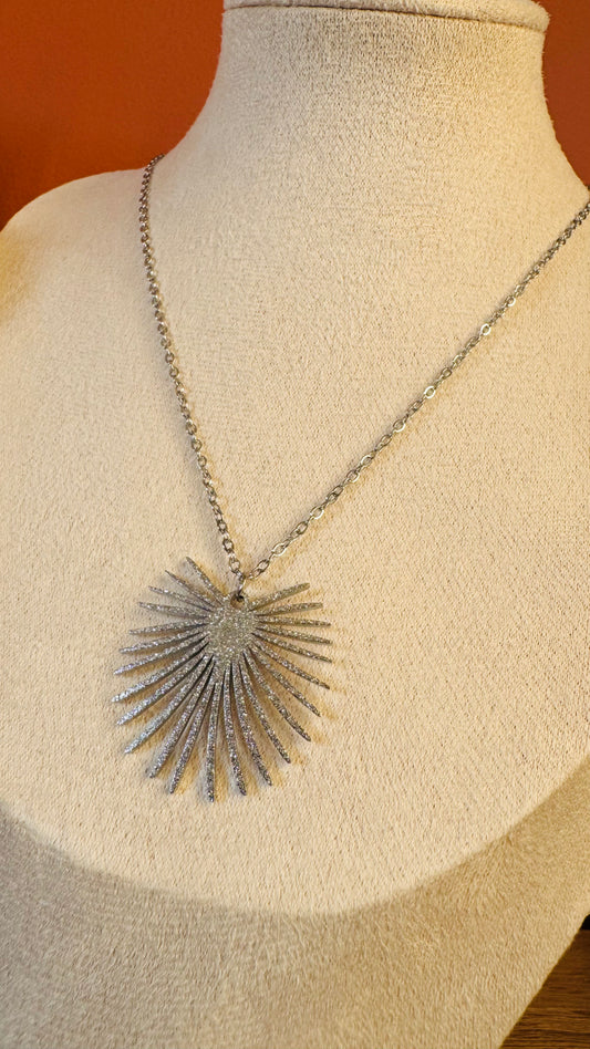 Parure Collier & Boucles d'oreilles Soleil Éclat - Argenté