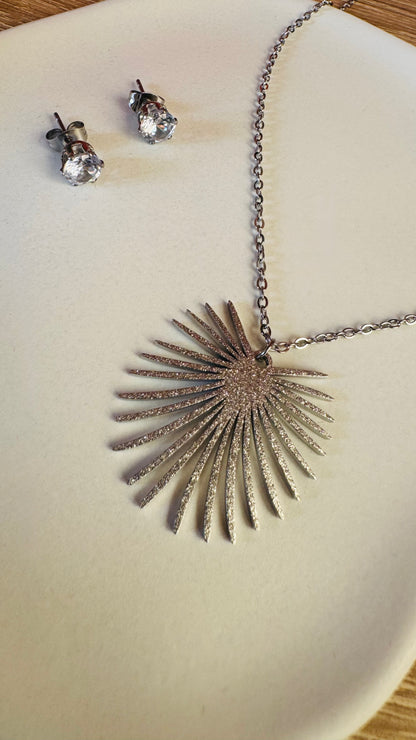 Parure Collier & Boucles d'oreilles Soleil Éclat - Argenté