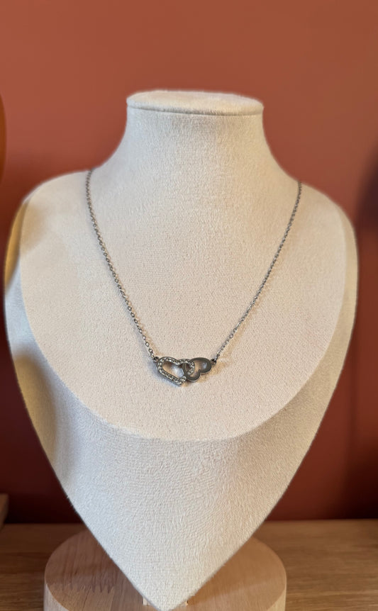 Parure Collier & Boucles d'oreilles Duo Argenté