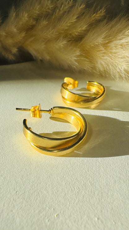 Emma | Boucles d'oreilles / Créoles en  acier inoxydable - Doré