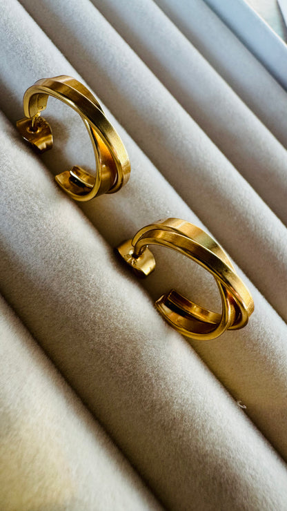 Emma | Boucles d'oreilles / Créoles en  acier inoxydable - Doré