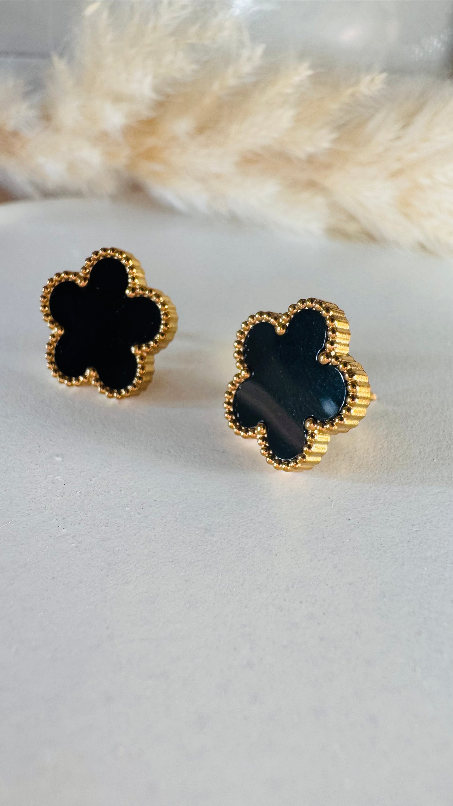 Trèfle | Boucles d'oreilles acier inoxydable - Doré