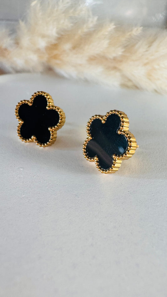 Trèfle | Boucles d'oreilles acier inoxydable - Doré