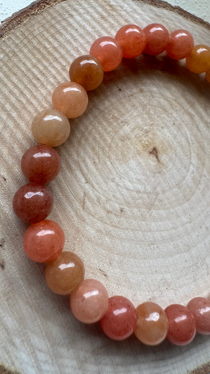 Bracelet pierre Aventurine Orange - Boules 6 mm