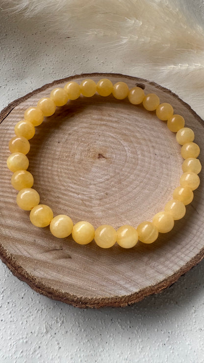 Bracelet pierre Calcite Orange - Boules 6 mm