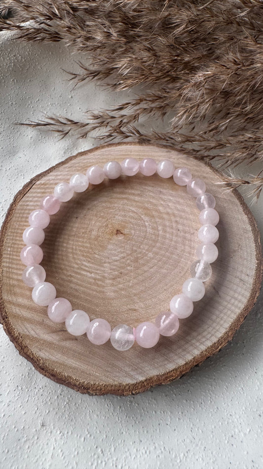 Bracelet pierre Quartz Rose - Boules 6 mm