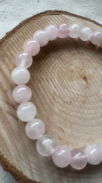 Bracelet pierre Quartz Rose - Boules 6 mm