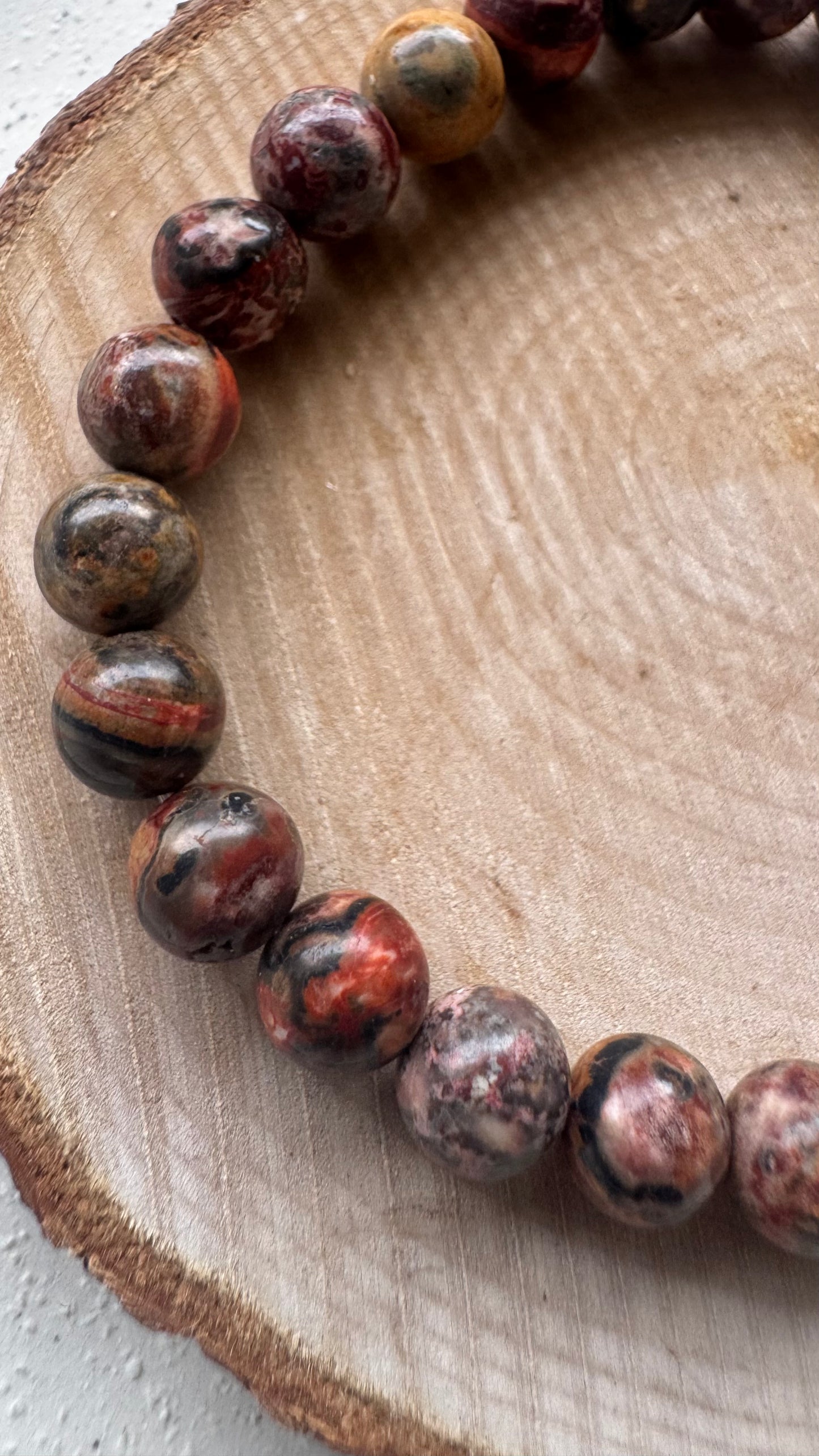 Bracelet pierre Jaspe léopard - Boules 6 mm
