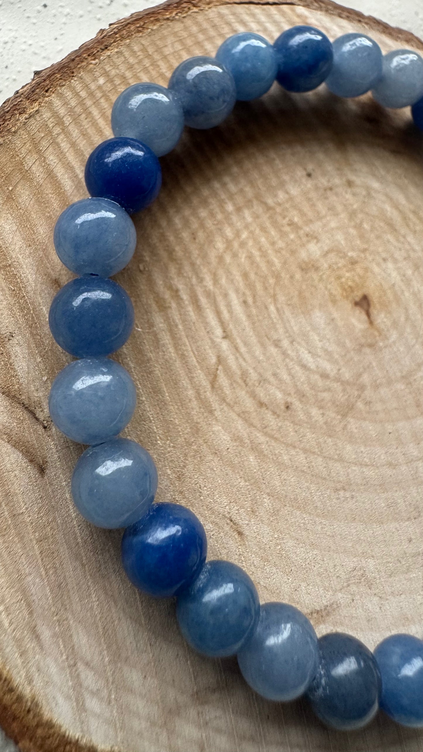 Bracelet pierre Aventurine Bleue - Boules 6 mm