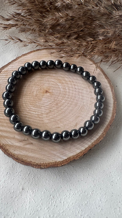 Bracelet pierre Hématite - Boules 6 mm