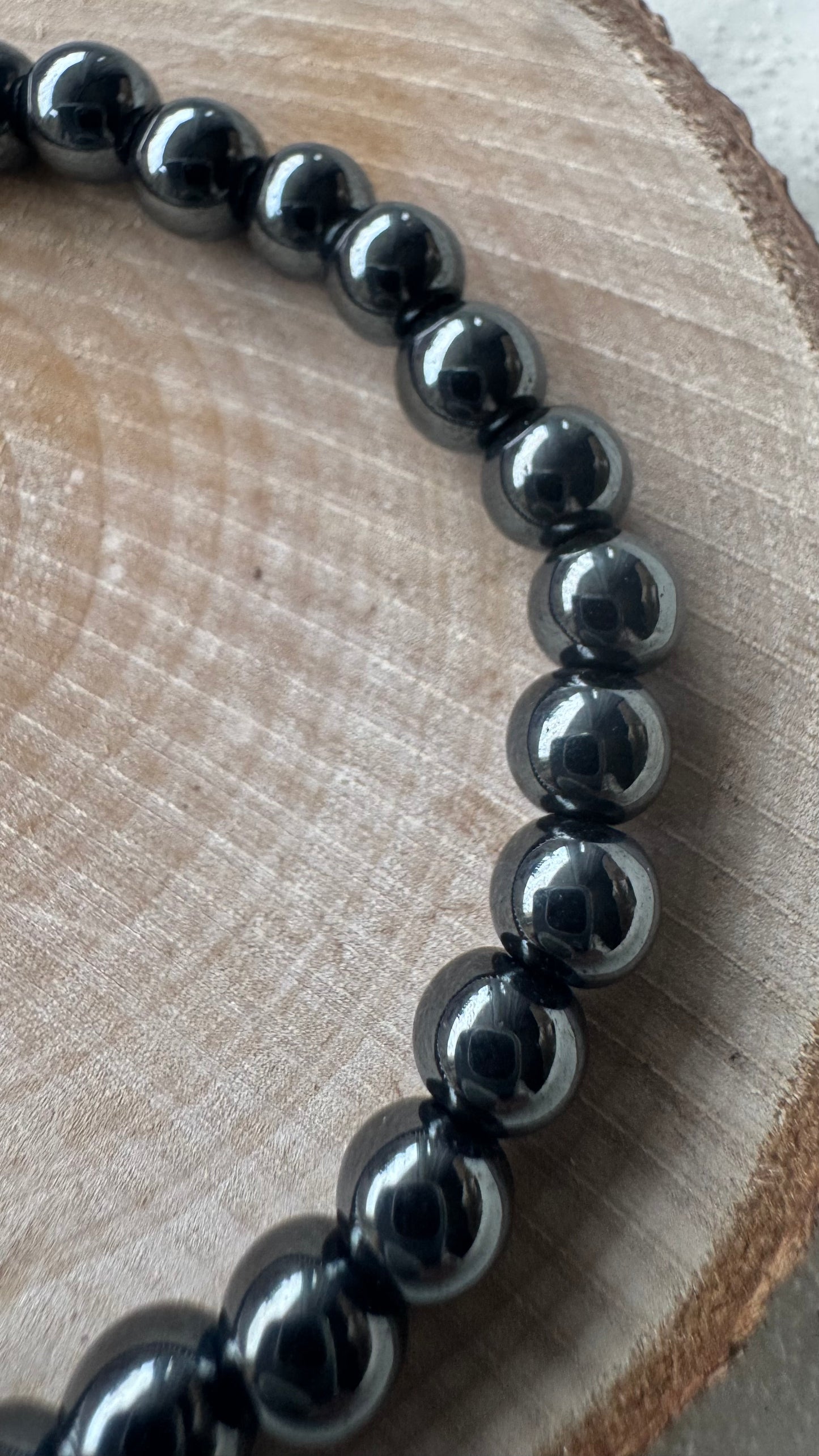 Bracelet pierre Hématite - Boules 6 mm