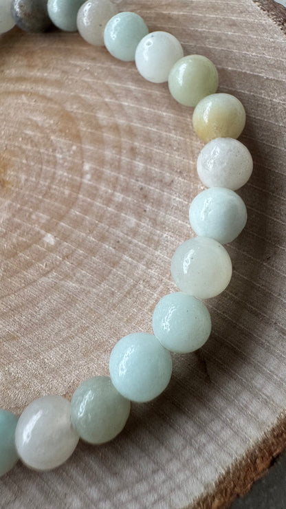 Bracelet pierre Amazonite Multicolore - Boules 6 mm