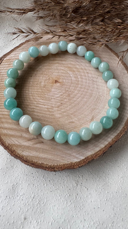 Bracelet pierre Amazonite - Boules 6 mm