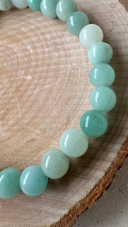 Bracelet pierre Amazonite - Boules 6 mm