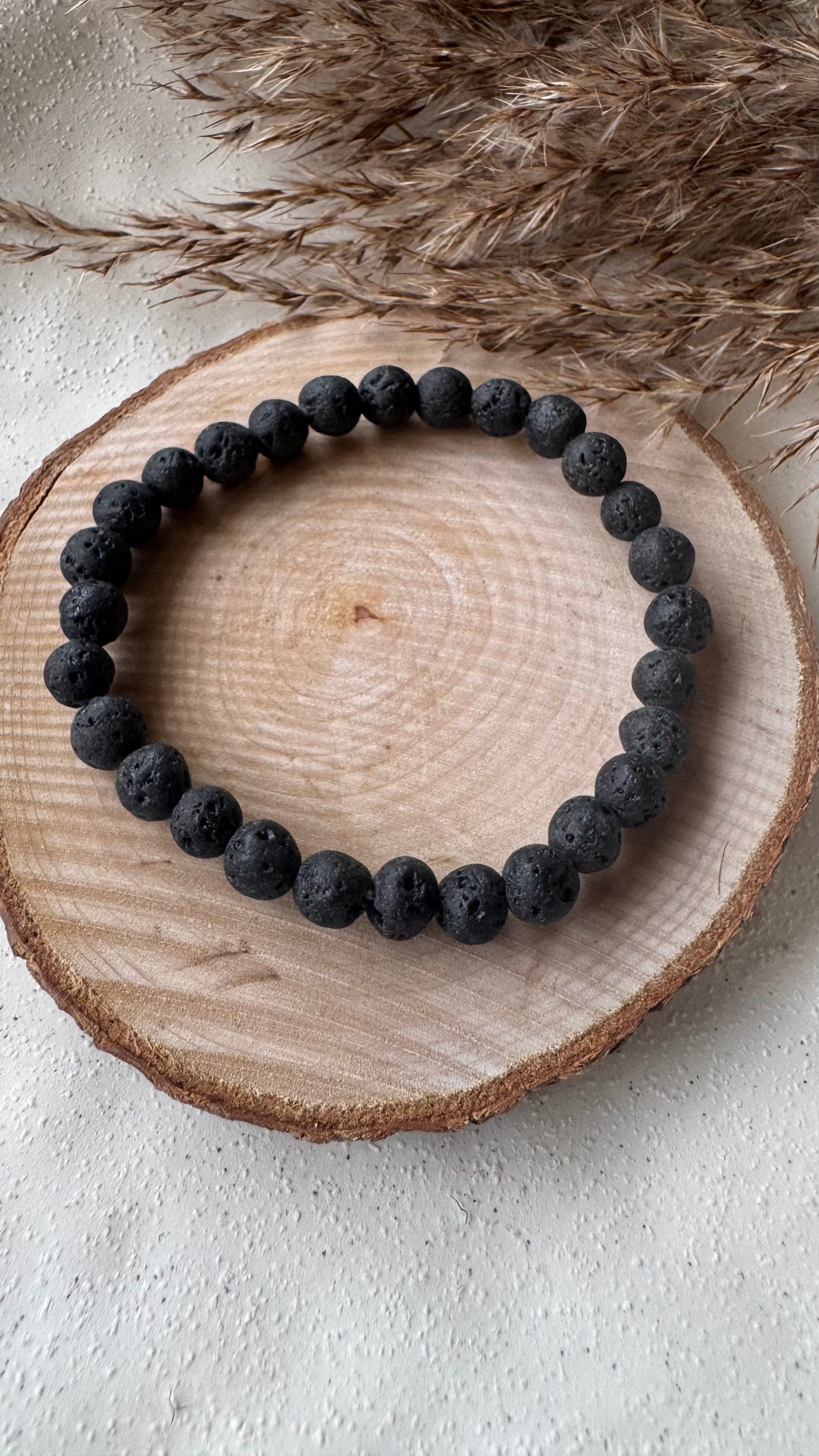 Bracelet pierre de lave - Boules 6 mm