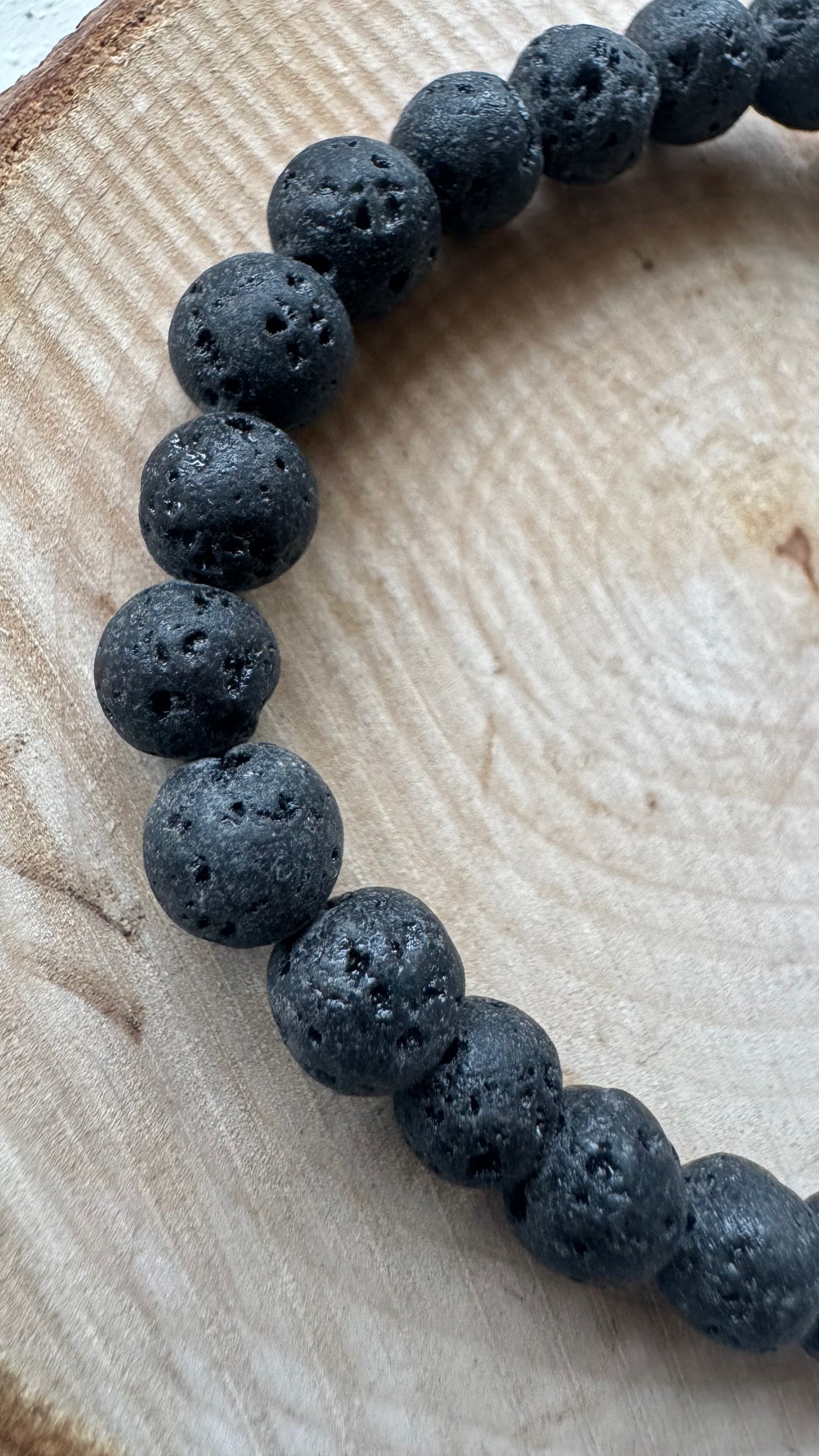 Bracelet pierre de lave - Boules 6 mm