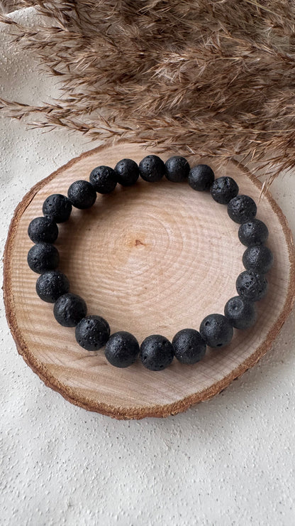 Bracelet pierre de Lave - Boules 8 mm