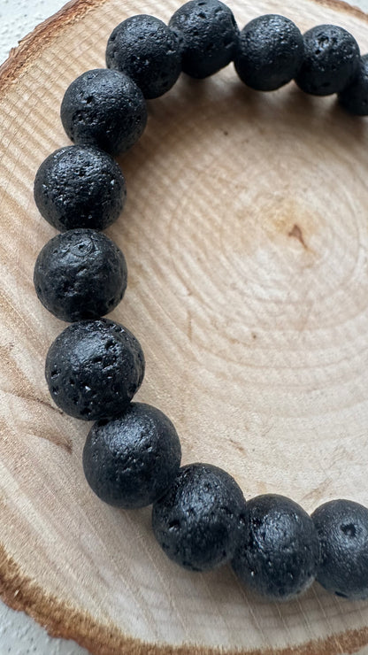 Bracelet pierre de Lave - Boules 8 mm