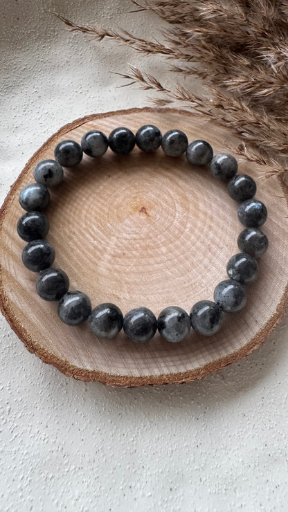 Bracelet pierre Larvikite - Boules 8 mm