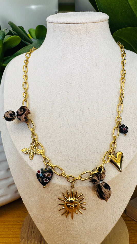 Leya | Collier charms en acier inoxydable