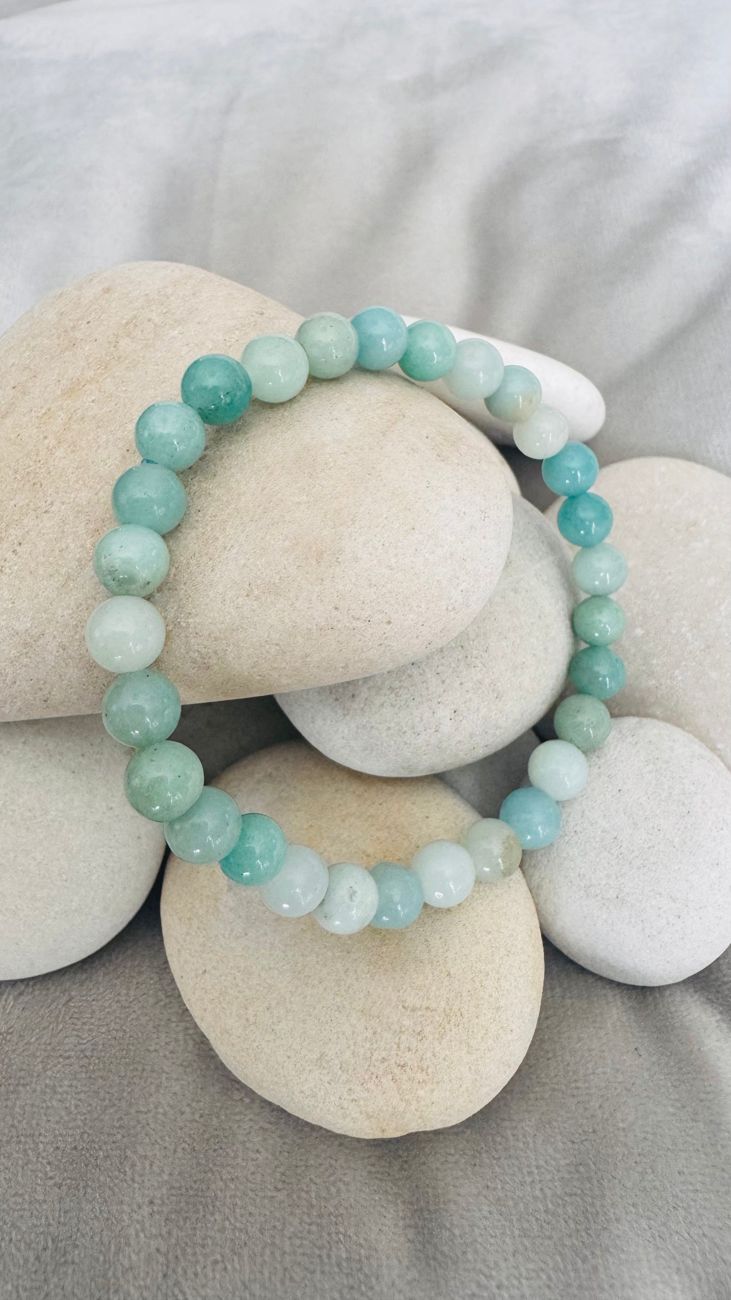 Bracelet pierre Amazonite - Boules 6 mm