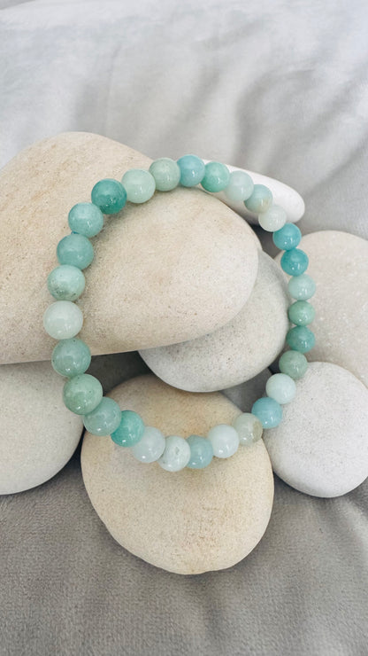 Bracelet pierre Amazonite - Boules 6 mm