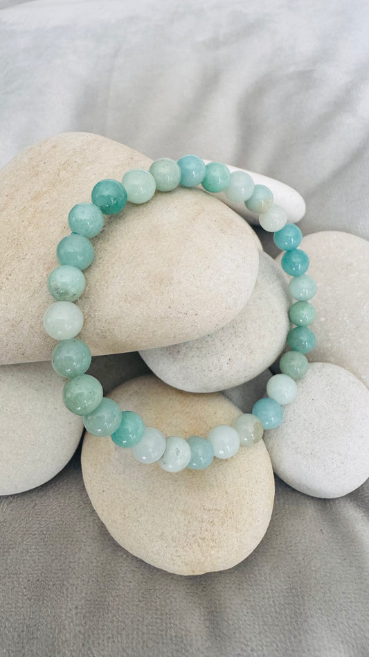 Bracelet pierre Amazonite - Boules 6 mm