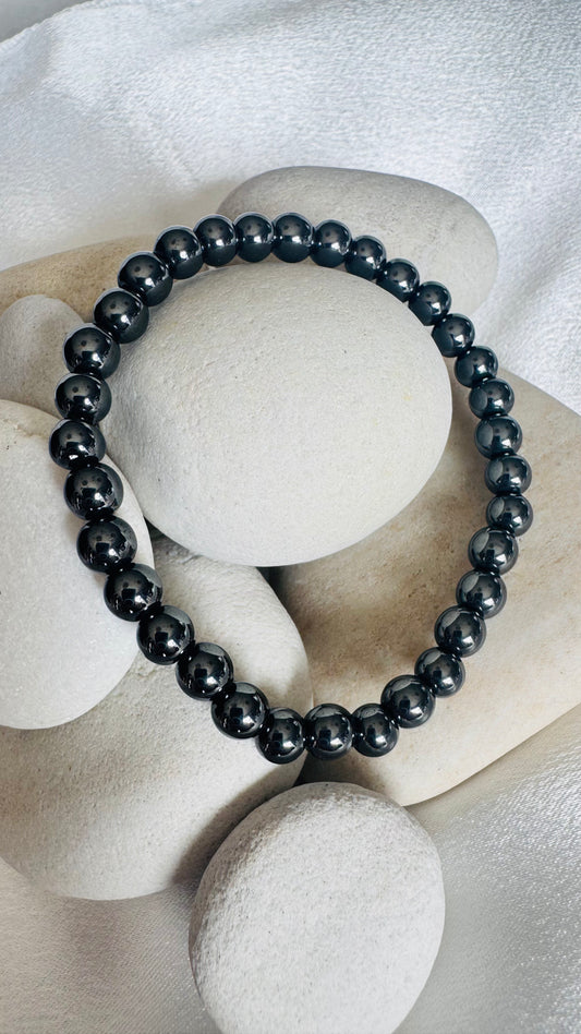 Bracelet pierre Hématite - Boules 6 mm