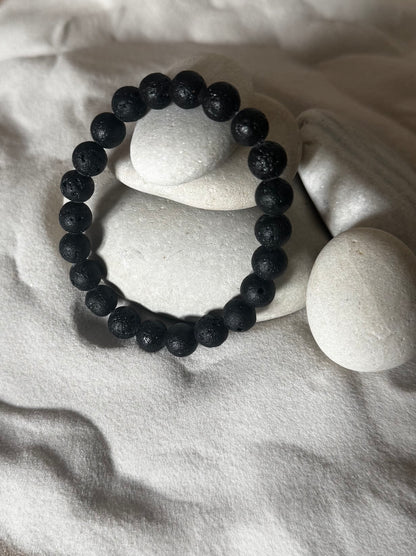 Bracelet pierre de Lave - Boules 8 mm