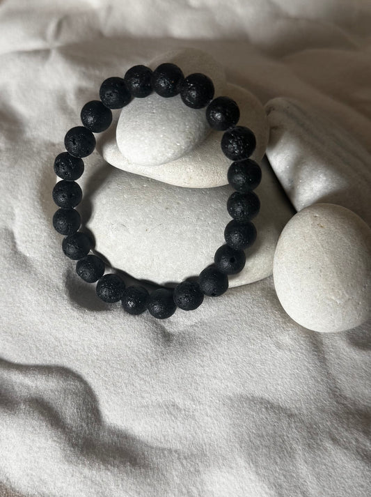 Bracelet pierre de Lave - Boules 8 mm