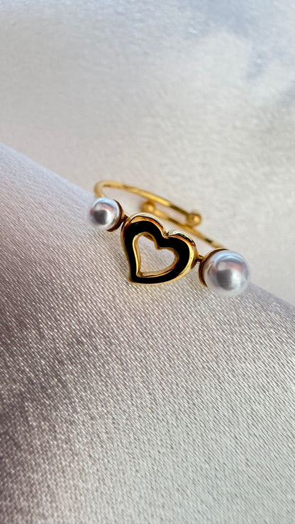 Bagues " Coeur nacré " Doré