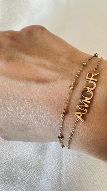 Bracelet " Amour " Doré