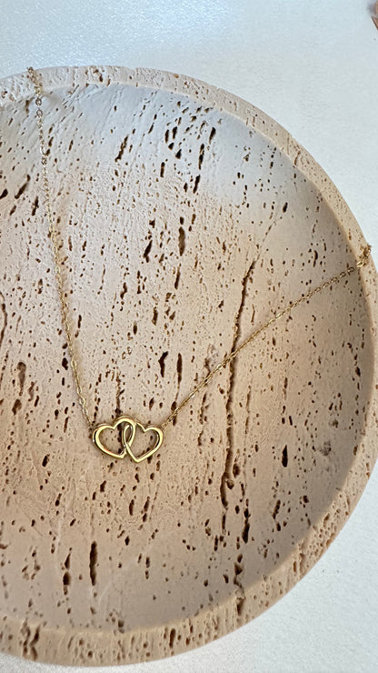 Collier " Duo coeur " Doré